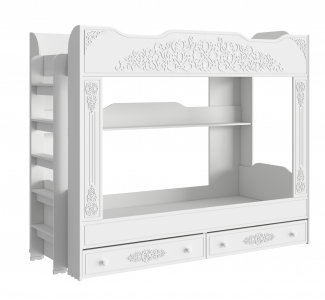 Кровать двухъярусная Ассоль АС-25 (2000х900) белое дерево