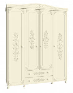Шкаф четырехдверный Ассоль плюс АС-28 ваниль