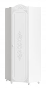 Шкаф угловой Ассоль АС-521К (правый c короной) белое дерево