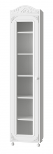 Шкаф Ассоль АС-53К со стеклом (левый с короной) белое дерево