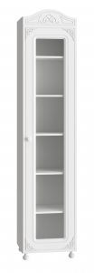 Шкаф Ассоль АС-53К со стеклом (правый с короной) белое дерево