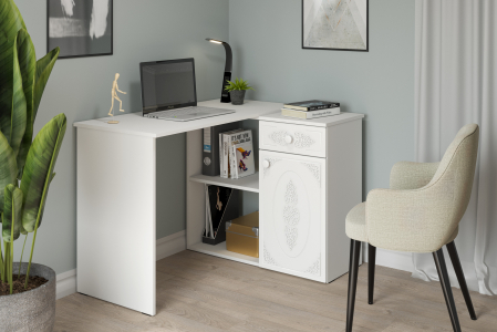 Стол угловой Ассоль АС-67 белое дерево