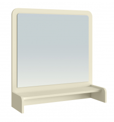Полка с зеркалом ТН-1 ваниль
