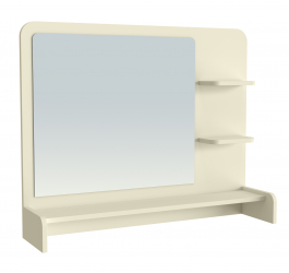 Полка с зеркалом ТН-3 ваниль