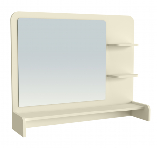 Полка с зеркалом ТН-3 ваниль