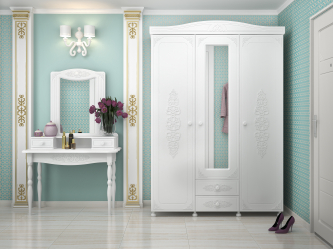 Гарнитур для прихожей Ассоль АС-042 белое дерево