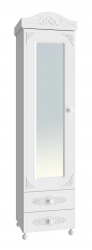 Шкаф-пенал с зеркалом Ассоль АС-1 белое дерево