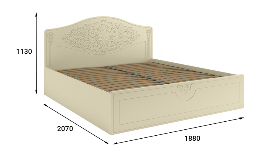 Кровать Ассоль плюс АС-61 (2000х1800) ваниль