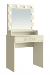 Туалетный столик с зеркалом Ассоль Лайт ТСН-4 ваниль