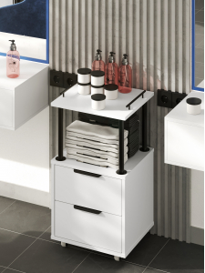 Тумба комбинированная К-32 белый структурный/меренга