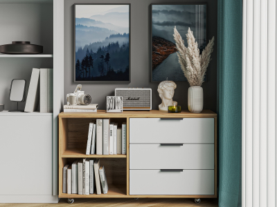 Тумба К-50 дуб крафт золотой/меренга