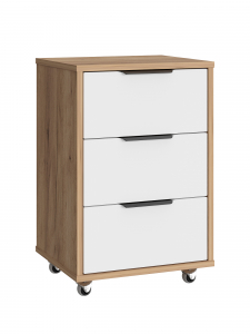 Тумба мобильная К-54 дуб крафт золотой/меренга