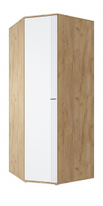 Шкаф угловой Эмилия ЭЛ-17К глухой дуб крафт золотой/меренга