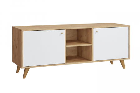 Тумба под ТВ Ирма ИР-13 дуб крафт/белый структурный