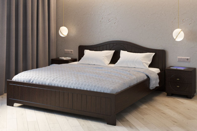 Кровать «Монблан» МБ-604К (2000х1800) венге/орех шоколадный