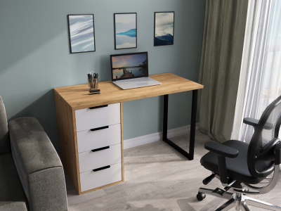 Стол С-400 дуб крафт золотой/меренга