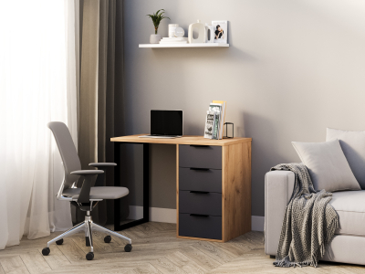 Стол С-404 дуб крафт золотой/графит (1000х550)