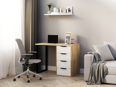 Стол С-404 блэквуд ячменный/меренга (1000х550)