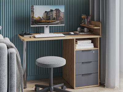 Стол С-405 дуб крафт золотой/графит