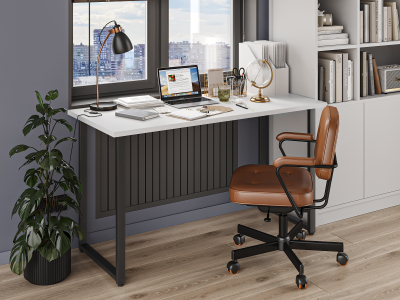 Стол С-600 белый структурный/каркас черный (1350х600)