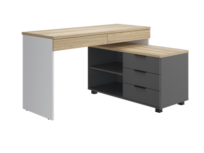 Стол Скайлайт СЛ-22К блэквуд ячменный/графит/белый