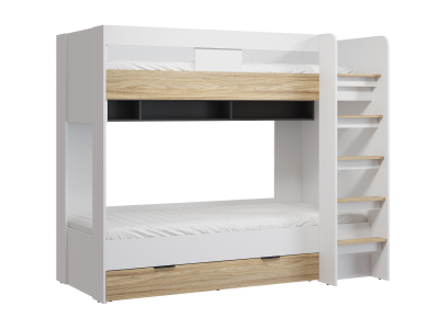 Кровать двухъярусная Скайлайт СЛ-30К (90/200) блэквуд ячменный/графит/белый