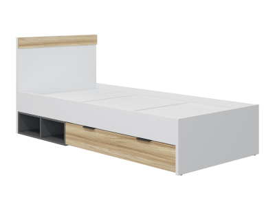 Кровать Скайлайт СЛ-32К (90/200) блэквуд ячменный/графит/белый