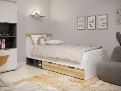 Комплект мебели для детской Скайлайт СЛ-005 блэквуд ячменный/графит/белый/меренга