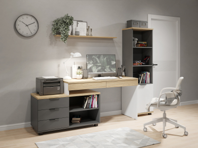 Комплект мебели Скайлайт СЛ-013 блэквуд ячменный/графит/белый/меренга