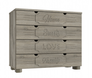 Комод ДримСтар ДС-12 дуб эвок/дуб сонома темный