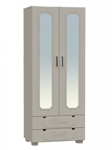 Шкаф для одежды с зеркалом ДримСтар ДС-60К глиняный серый/риолит