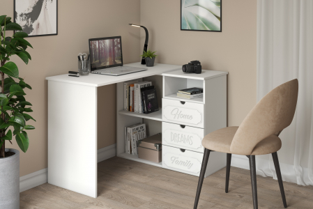 Стол угловой Дримстар ДС-5 белое дерево