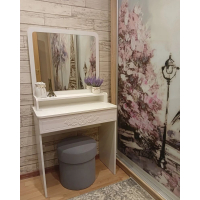 Туалетный столик с зеркалом Ассоль Лайт ТСН-1 белое дерево