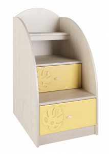 Тумба комбинированная Маугли МДМ-3К береза снежная/жёлтый