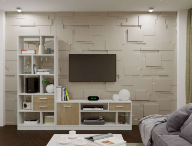 Набор мебели для гостиной Виктория-003 белый структурный/дуб роше