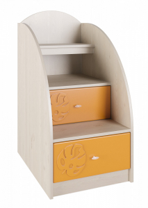 Тумба комбинированная Маугли МДМ-3К береза снежная/оранж