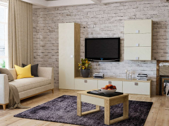 Комплект мебели для гостиной Анастасия 004 дуб роше/мисандея стоун