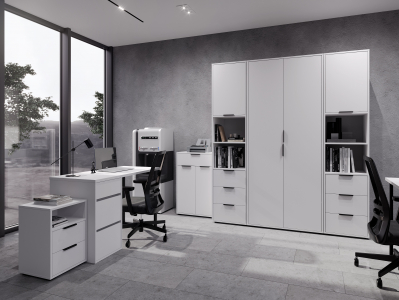 Комплект мебели для офиса Оптима ОП-112 белый структурный/меренга