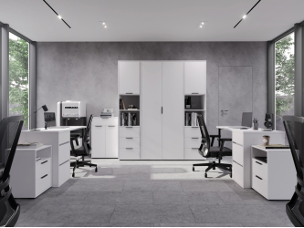 Комплект мебели для офиса Оптима ОП-114 белый структурный/меренга