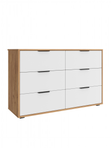 Комод Оптима ОП-15 (1202х426) дуб крафт золотой/меренга