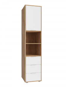 Пенал Оптима ОП-031 дуб крафт золотой/меренга (белый ручки)