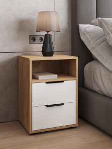 Тумба прикроватная Оптима ОП-07 дуб крафт золотой/меренга