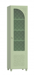 Шкаф-пенал со стеклом (правый) Соня Премиум СО-13К зеленый/силк грасс
