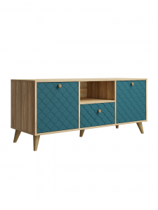 Тумба ТВ Велламо ВО-13 блэквуд ячменный/морская волна