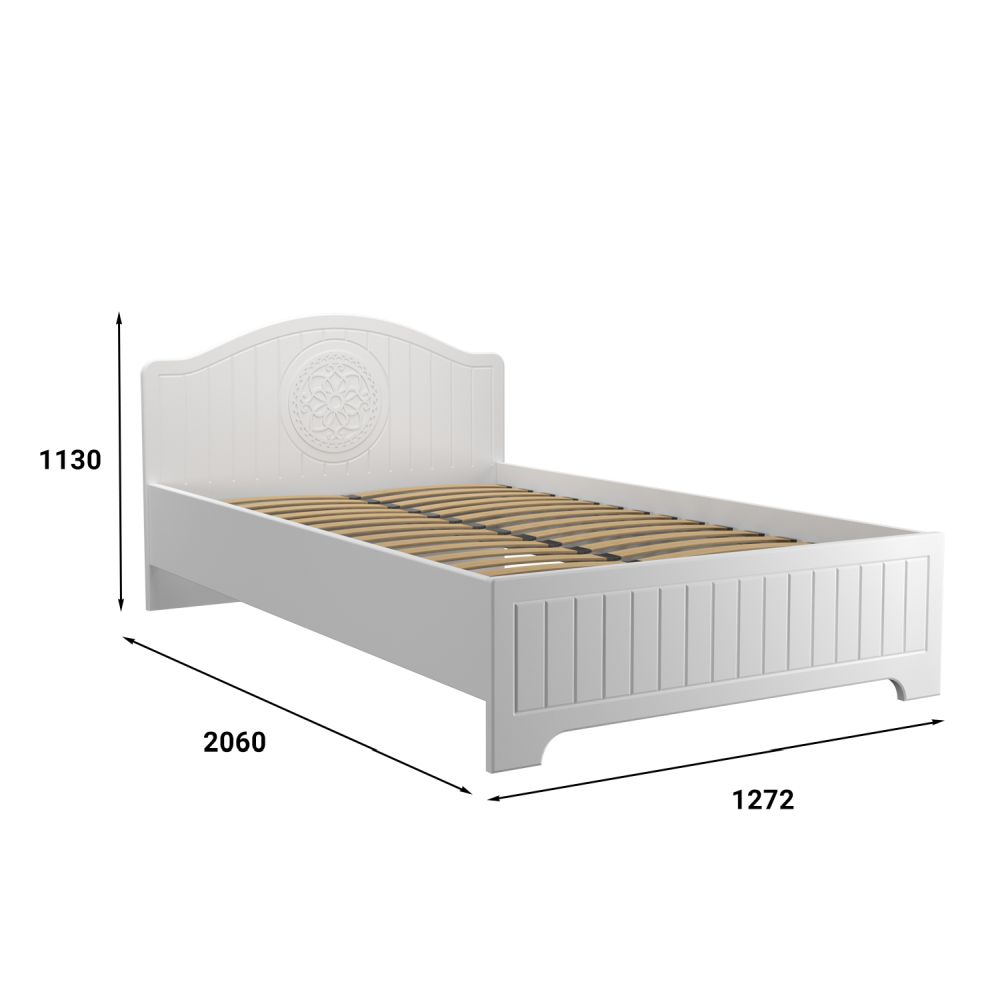 Кровать «Монблан» МБ-601К (2000х1200) белое дерево