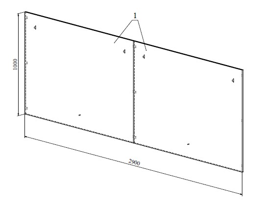 Изголовье для кровати Виктория ВИ-26 (2900x1000) дуб крафт золотой 