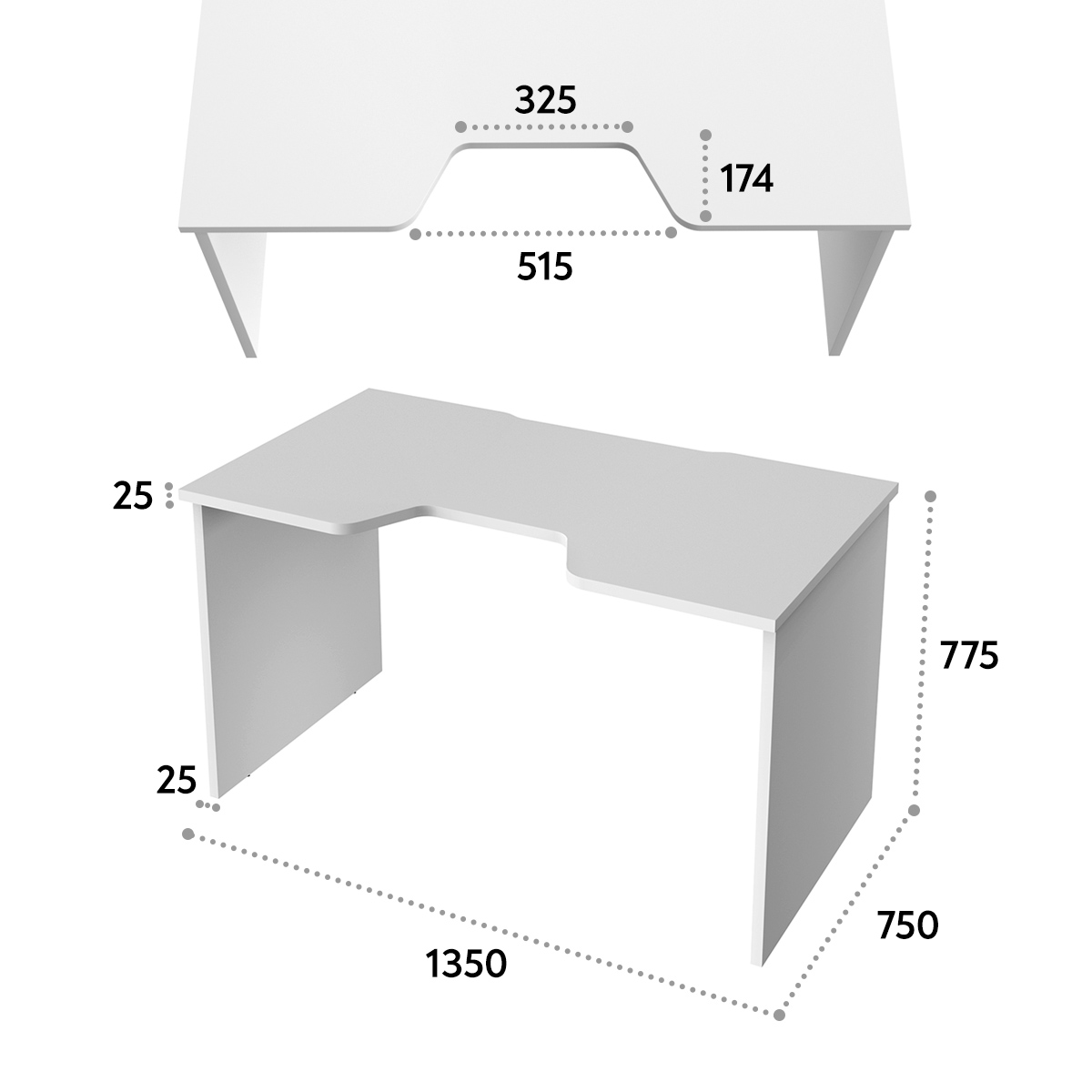 Геймерский стол С-240 белый/белый