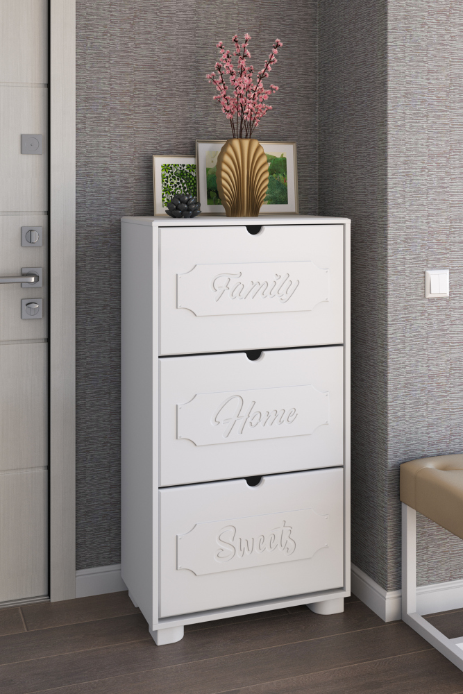 Тумба для обуви ДримСтар ДС-23 белое дерево