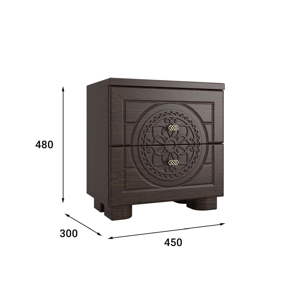 Тумба прикроватная «Монблан» МБ-38К венге/орех шоколадный