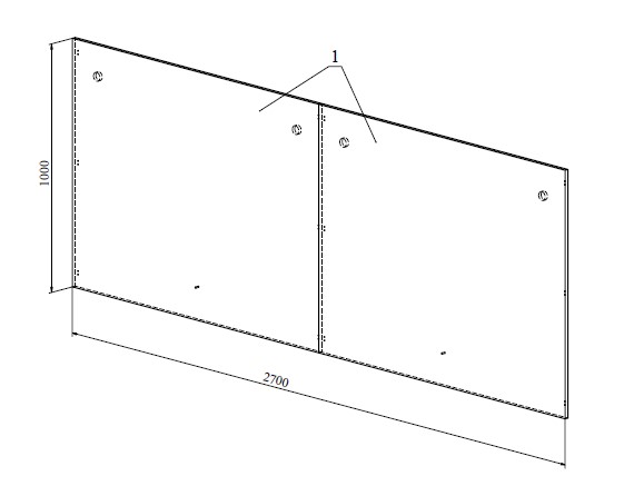Изголовье для кровати Виктория ВИ-25 (2700x1000) дуб крафт золотой